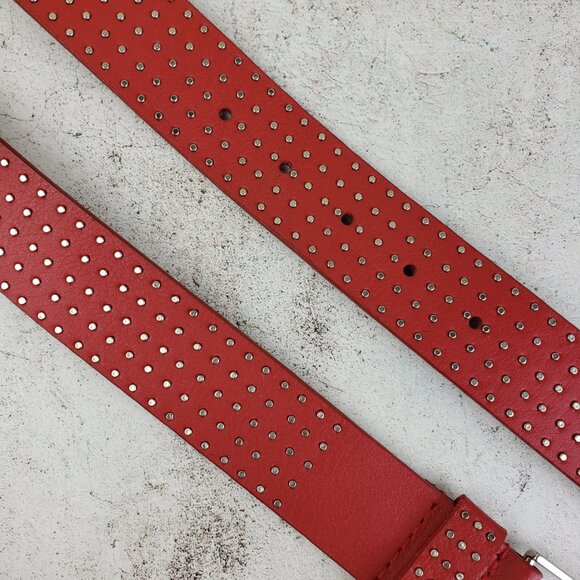 Vintage Y2K GUESS 100% Leather Belt Studded Red size L Grunge Emo Glam Rock main image 9